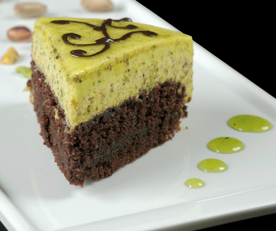 Flourless Pistachio Cake with Chocolate Ganache