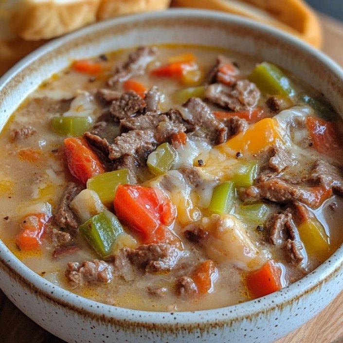 Philly Cheesesteak Soup