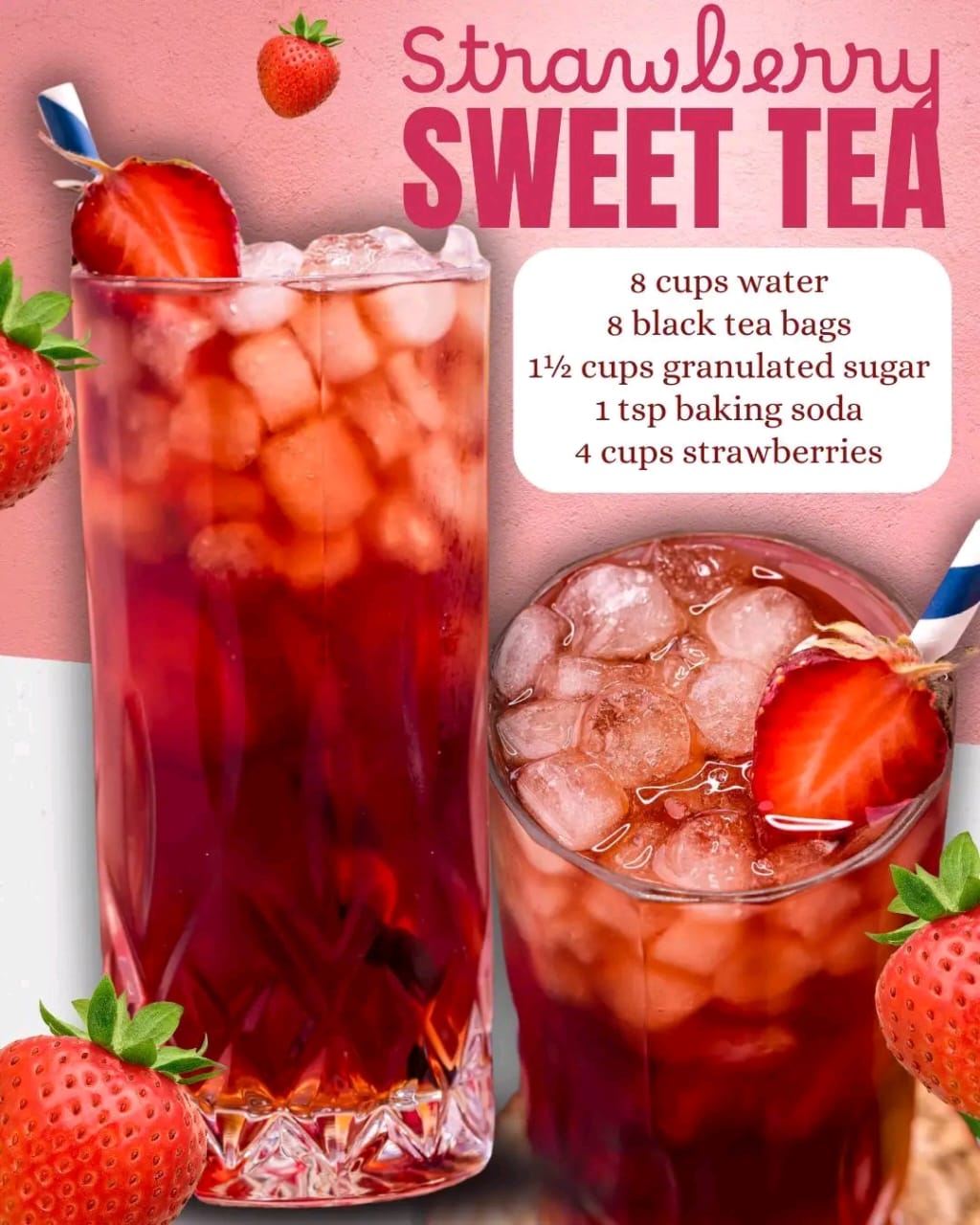Refreshing Southern style STRAWBERRY SWEET TEA!