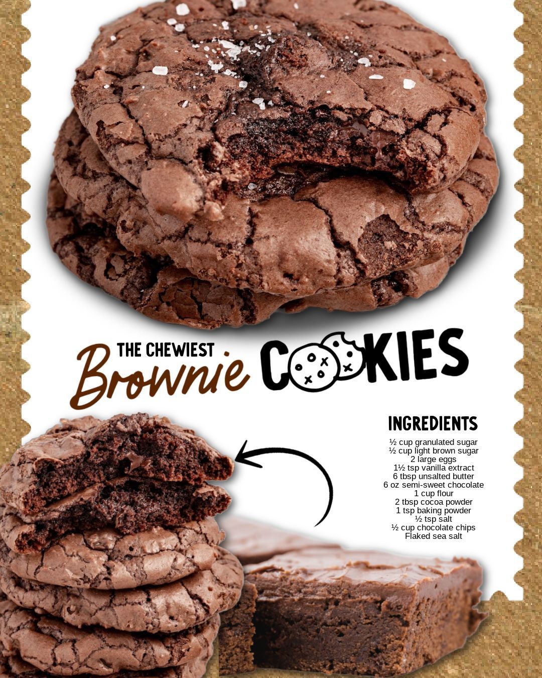 Crispy Edges, Gooey Centers — These Brownie Cookies Are Chocolate Heaven! 😍🍪