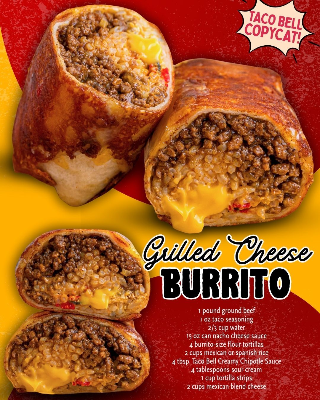 TACO BELL COPYCAT GRILLED CHEESE BURRITO — The Ultimate Homemade Indulgence!