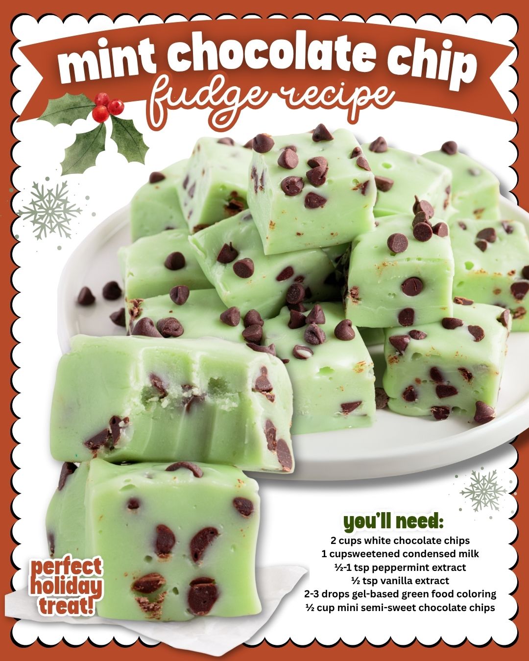 Cool, creamy, and packed with chocolatey mint goodness—this Mint Chocolate Chip Fudge is a no-bake treat you’ll crave all year long!