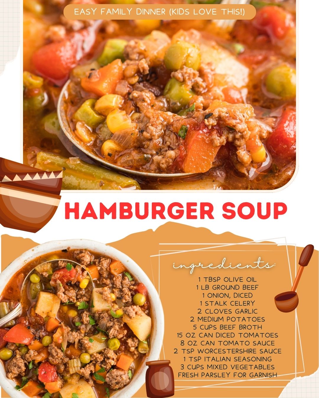Hearty ground beef, tender veggies, and rich broth—this Hamburger Soup is a must-try