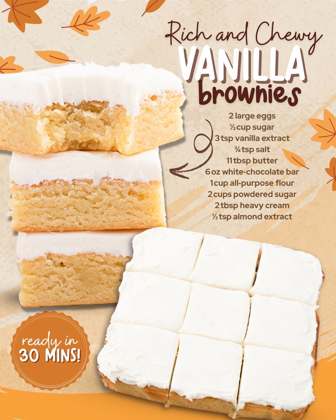 Vanilla + White Chocolate = The Sweetest Brownie Twist